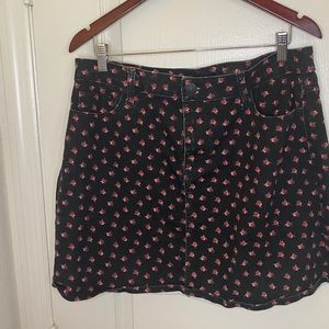 Forever 21+ rose bud mini distressed denim skirt